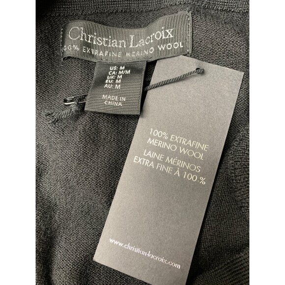 NWT Christian Lacroix Mens Fine Merino Wool 1/4 Zip Pullover Sweater M RD10175 - Picture 4 of 6